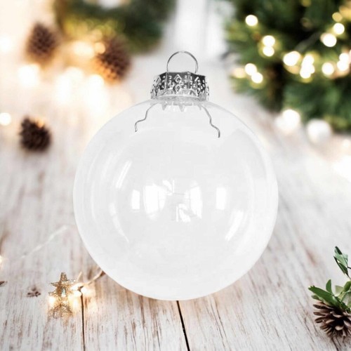 Clear glass ornament fillable - clear,