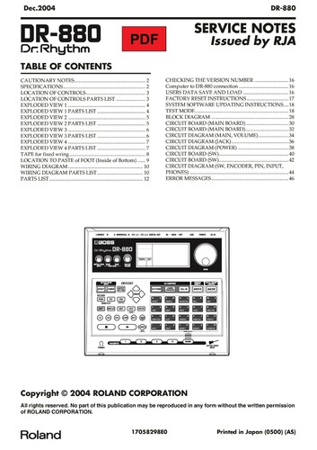 Boss 880 service manual - dr-880,