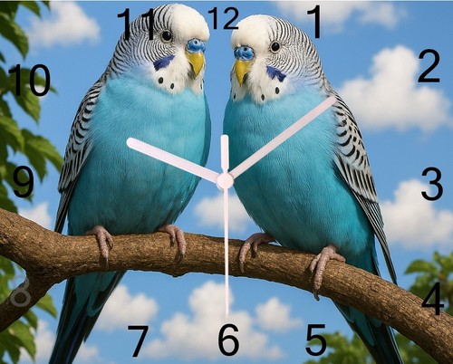 Budgie wall hanging clock - budgie,wall,