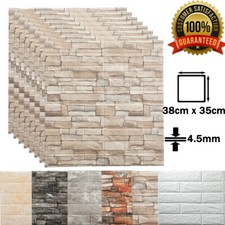 10PCS 3D Tile Brick Wall Sticker Self-adhesive Waterproof Foam Panel Wallpaper