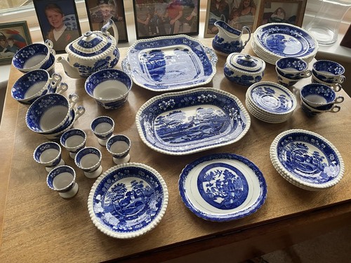 Copeland blue spode tower - spode, tea