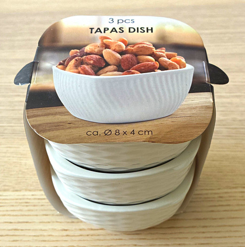 3pc white tapas bowl - 3pc,