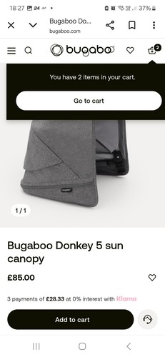 Bugaboo donkey5 sun canopy - bugaboo,