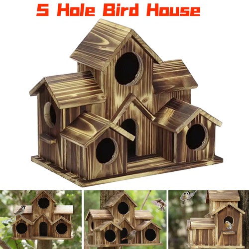 Outside wooden bird houses - wooden,