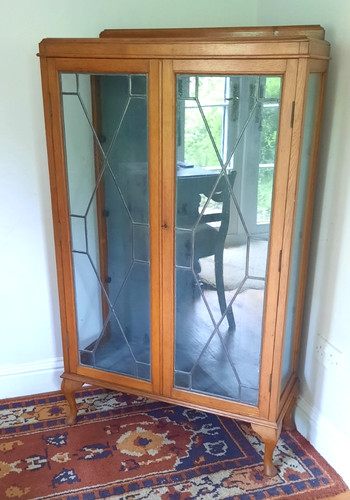 Vintage oak glazed display - glazed,