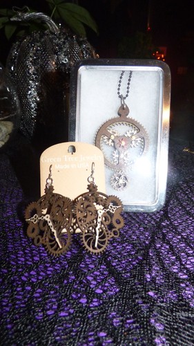 Goth steampunk green tree - goth,