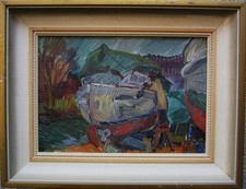 John Carlson 1896-1979, Boat Repair, Dated 1940