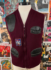 Vintage 50s-60s Arnold Riegger Skeet Shooting Patch Wool Zip Up Vest Mens As Is