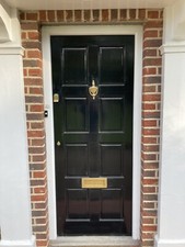 second hand door ironmongery - letter plate, door knocker, cylinder pull, escutn