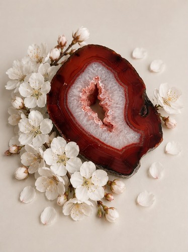 Carnelian geode polished - carnelian,