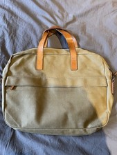 ALLY CAPELLINO WAXED CANVAS SLIM BRIEFCASE FOLIO LAPTOP BAG