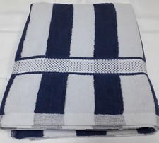 White  Navy Blue Stripe Large