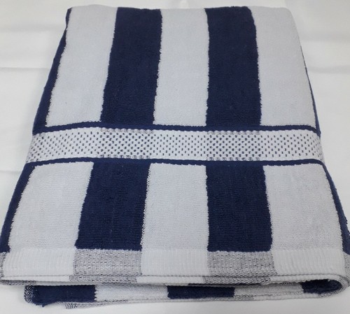 White navy blue stripe large - blue,