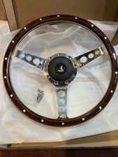 Triumph Herald   14"  Semi Dished Wood Rim Steering Wheel & Polished Billet Boss