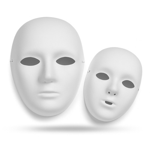Plain white facemask - white, paper
