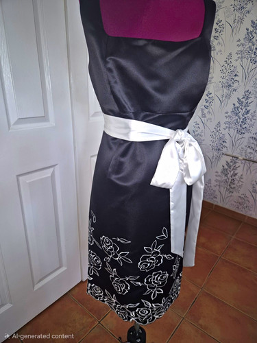 Debut black cream satin - &,