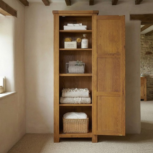 Linen cupboard rustic - linen, oak