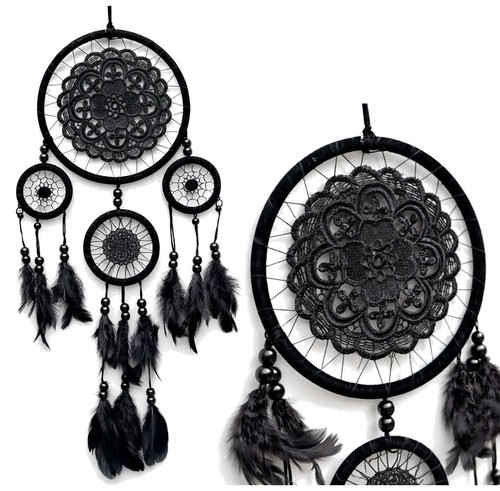 Black lace dream catcher - lace,