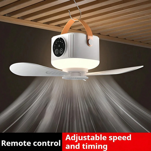 Camping tent fan with led - camping,