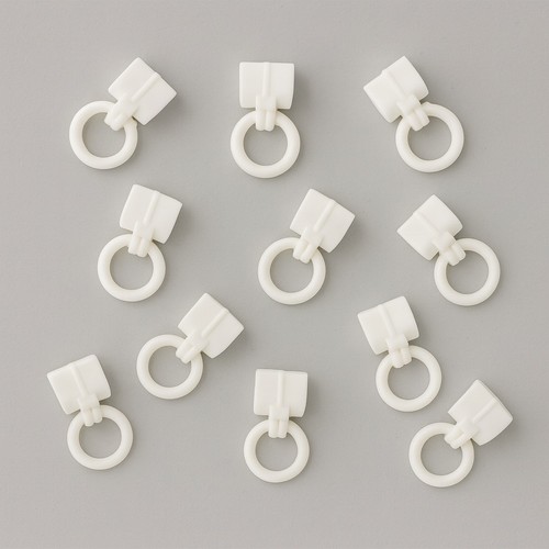 10x white clip rings roman - white,