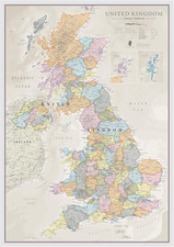 UK Map Poster A1 Wall Map of