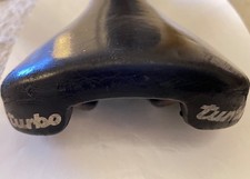 Vintage Sella Italia Turbo saddle black leather 1986. L'Eroica ready