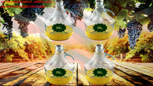 Set 5l glass demijohns - x,