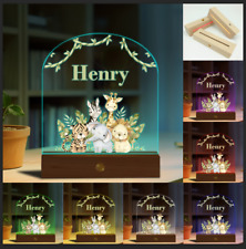 Personalised LED Night Light Lamp for Kids Custom Name & Date with 7 Color UK