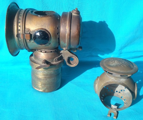 Antique carbide bicycle lamp - bicycle,