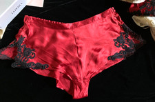 La Perla red silk shorts M