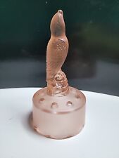 Vintage Pink Satin Glass Bird