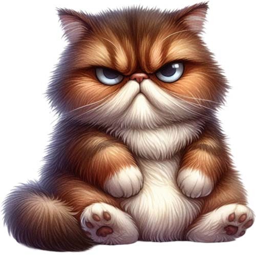 Funny grumpy kitten cat - grumpy,