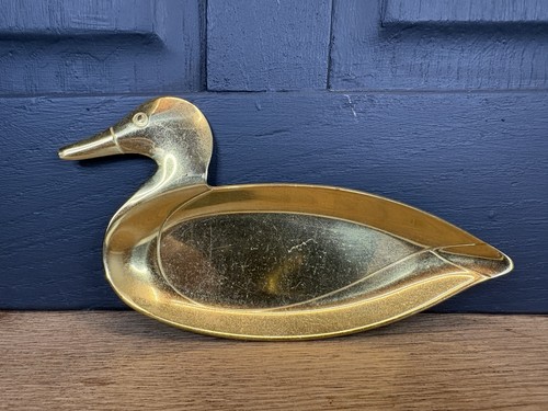 Vintage solid brass duck - vintage,