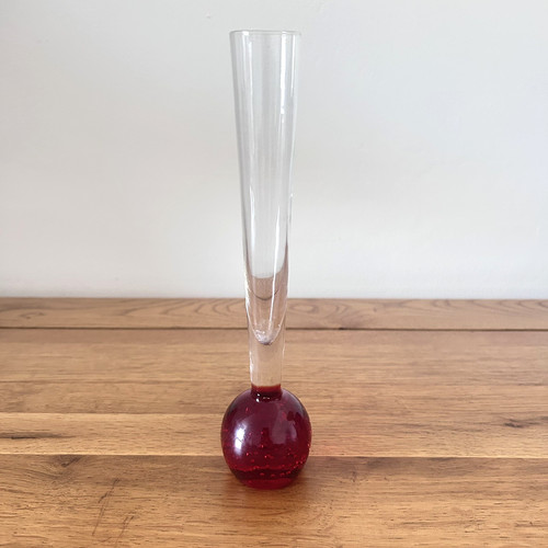 Vintage red bubble glass - vintage,