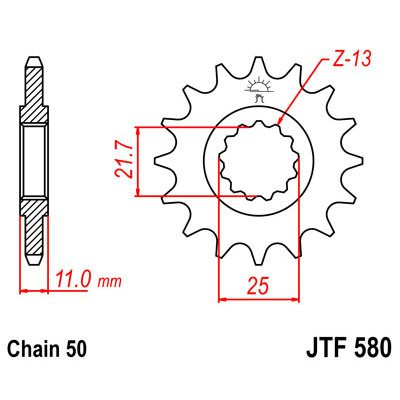 Sprockets rubber pinion 580 - jt,