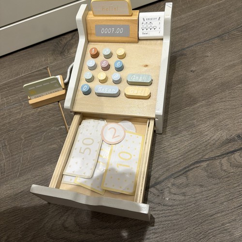 Wooden toy cash register - toy,