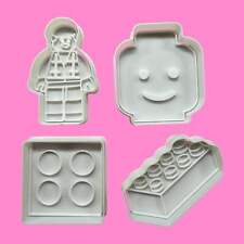 LEGO-Inspired Cookie Cutter Set – Brick, Minifigure, Face, and Square Block Desi