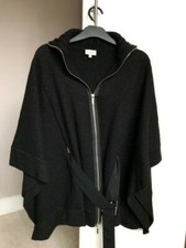 Karen Millen  Black Wool  Belted Poncho   UK 8 EU 36 US 4
