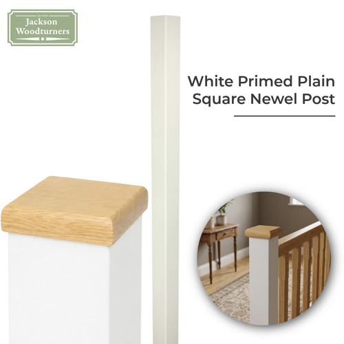 White primed square - square, newel