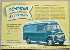 COMMER FORWARD CONTROL 25 cwt VAN Sales Brochure 1953-54 #487