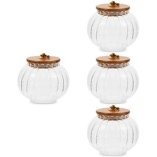  4 Pieces Clear Pumpkin Canister Coffee Jars and Canisters Airtight