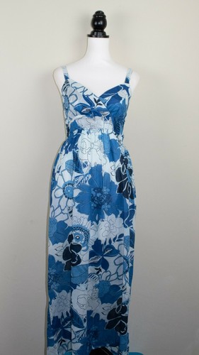 Blue floral maxi - maxi, dress