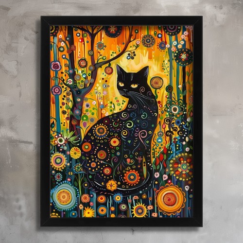 Gustav klimt black - black, garden