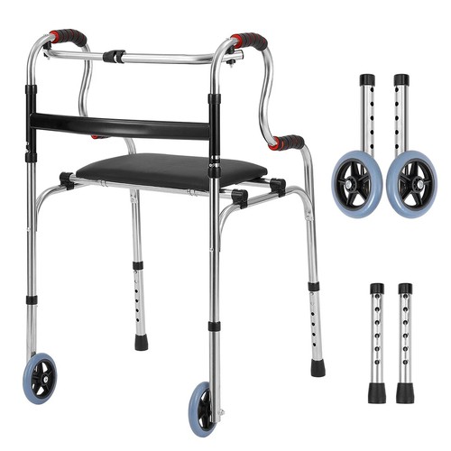 Folding walking frame with - frame,