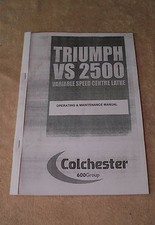 Colchester Triumph VS2500 Operating & Maintenance Lathe Manual