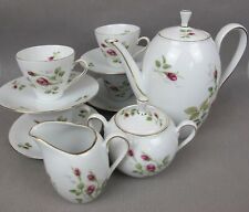 COFFEE / ESPRESSO SET SERVICE. 4 Cups Pot Jug & Bowl. Victoria. Red Rose Vintage
