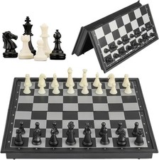 Magnetic Chess Board Set Games,10 * 10inch 10*10inch, Black+white 