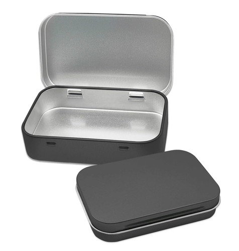 Small metal storage tin - metal,
