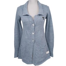 Odd Molly Cardigan Pale Blue Alpaca Wool Blend Size 1 Small Approx UK 8