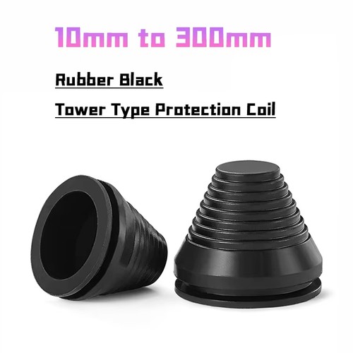 Black 25mm 130mm - rubber, wiring